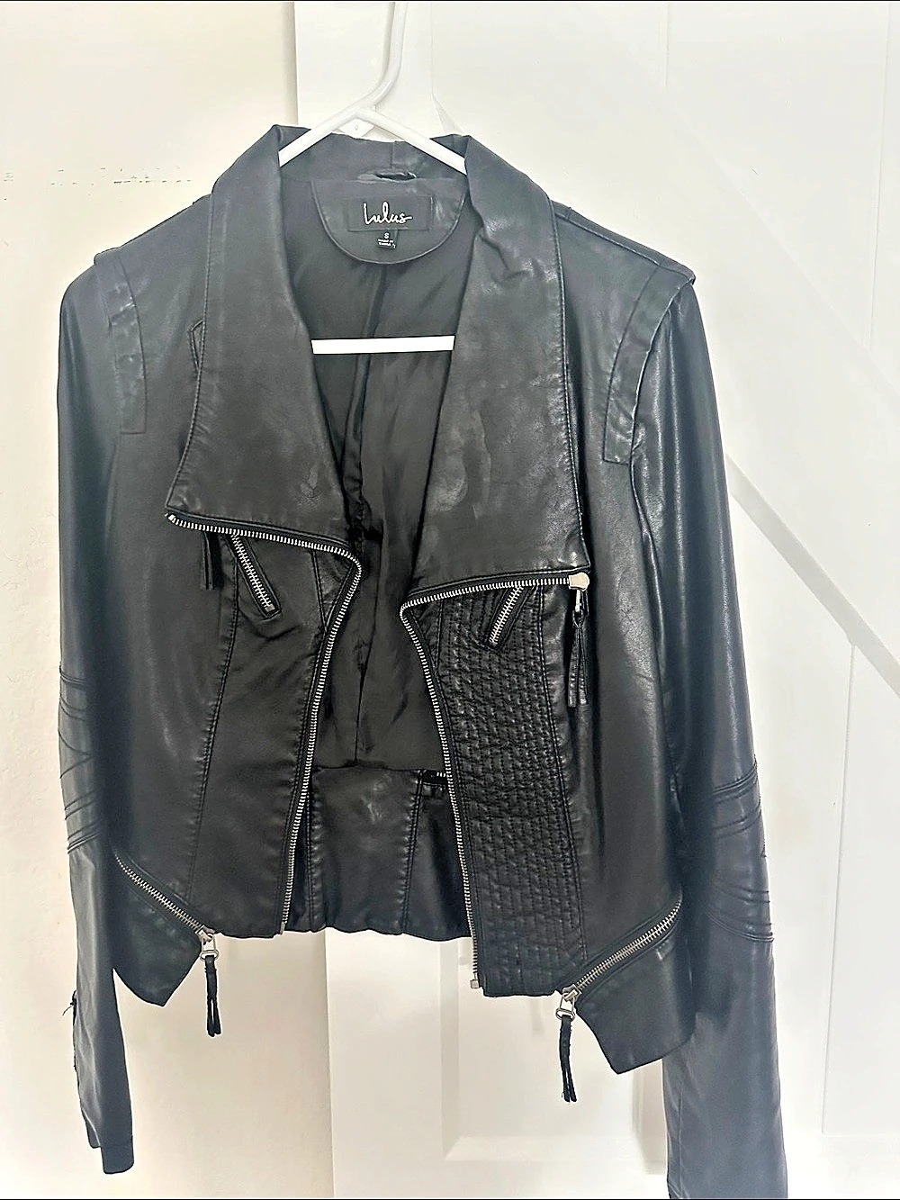 Lulus Women'Small Moto Jacket in Black Size Small Like New